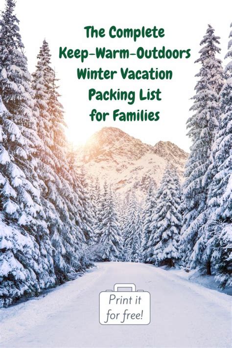 Keep-Warm, Have-Fun Winter Vacation Packing List: Print It!