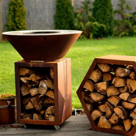 Outdoor Corten Steel Iron Fire Pit Bbq Brazier China Corten Bbq And