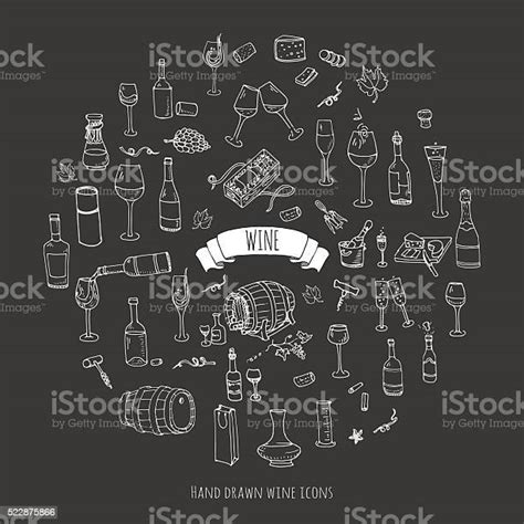 Wine Set Icons Stock Illustration Download Image Now Barrel Bottle