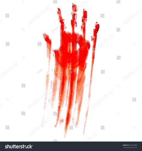 Red Bloody Handprint On White Background Stock Vector (Royalty Free ...