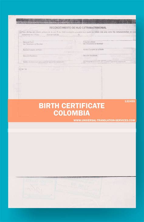 Buy Colombian Birth Certificate Translation From Our Agency