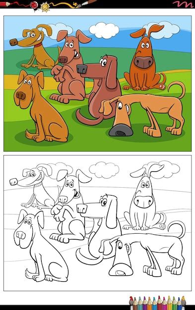 Coloriage De Groupe De Personnages Animaux De Chiens De Dessin Anim