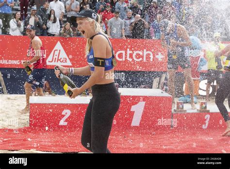 Gstaad Switzerland 07 07 2024 Podium Ceremony During Swatch Beach Pro