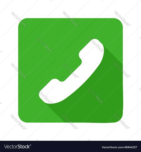 3d green telephone call flat icon phone call Vector Image