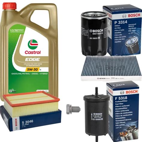 BOSCH INSPECTION SET 5 L Castrol Edge 5W 30 Ll Pour Audi A4 2 0 1 6