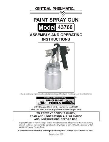 Harbor Freight Tools Paint Sprayer 43760 User manual | Manualzz