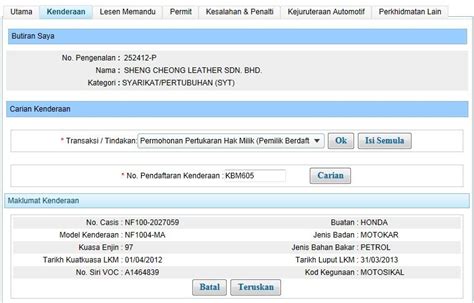 Permohonan Pertukaran Hak Milik Pemilik Berdaftar Syarikat