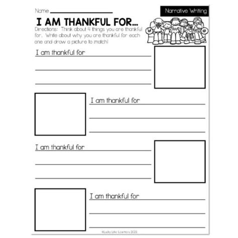 Fall Early Finishers 2nd Grade Ela Narrative Writing I Am Thankful For Lucky Little