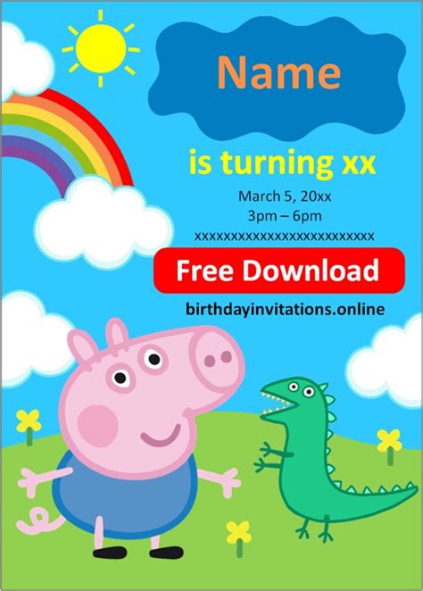 Peppa Pig Invitations Birthday Invitations