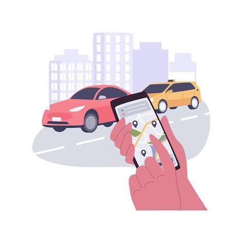 Premium Vector Ridesharing Apps Isolated Cartoon Vector Illustrations