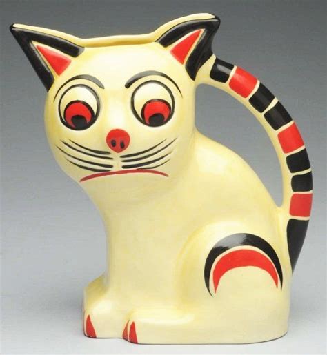 Czech Art Deco Pottery Cat Pitcher Pottery Art Art Deco Antique Art Deco