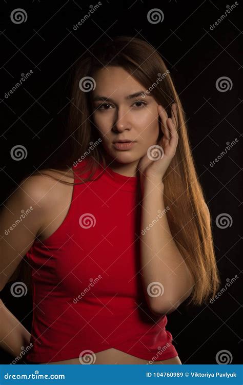 Model Test For Attractive Brunette Woman With Perfect Skin And L Stock