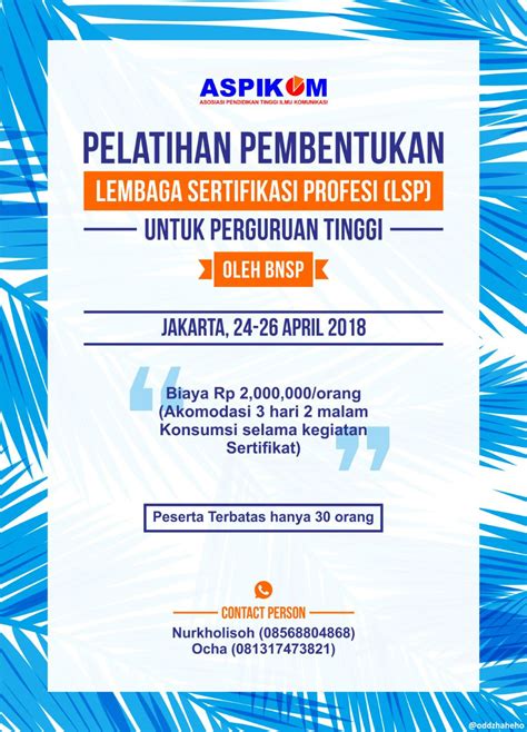 Pelatihan Pembentukan Lembaga Sertifikasi Profesi Lsp Aspikom