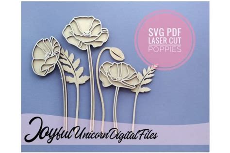 Poppy Svg Laser Cut Flower Graphic By Joyfulunicorn · Creative Fabrica