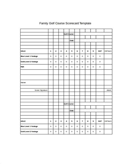 Golf Scorecard Template Excel Keep Track Of Your Scores In 2023 Free Sample Example And Format