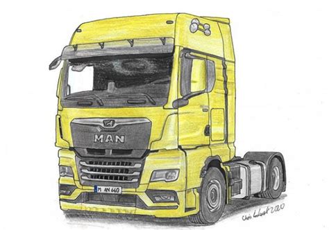 MAN TGX Drawing Art Lkw Man Tgx Zeichnung