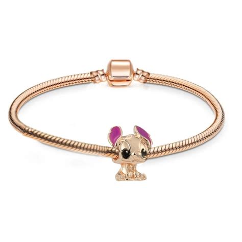 PANDORA Silver Sterling Disney Lilo Stitch Armband Berlock Rose Gold