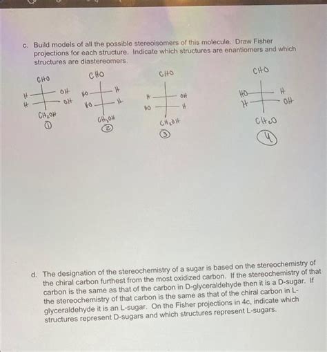 Solved Cho Many Sugars Have Multiple Chiral Carbons Chegg