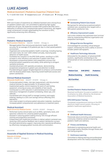 5 Pediatric Medical Assistant Resume Examples And Guide For 2024