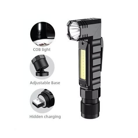 Lampe De Poche Portable LED COB Avec Aimant Rechargeable Par USB