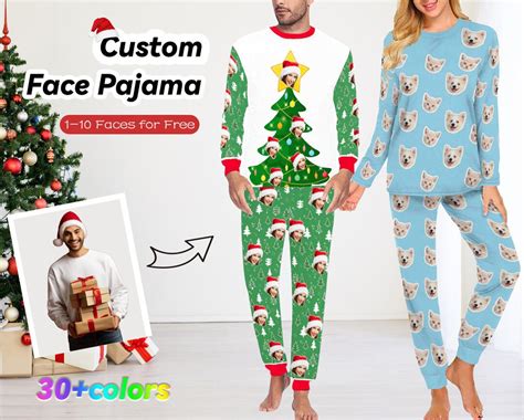 Custom Dog Photo Pajamas Personalized Face Pajama Set Pet Pajamas Women ...