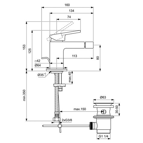 Ideal Standard BD511A2 EXTRA Miscelatore Monocomando Per Bidet Con