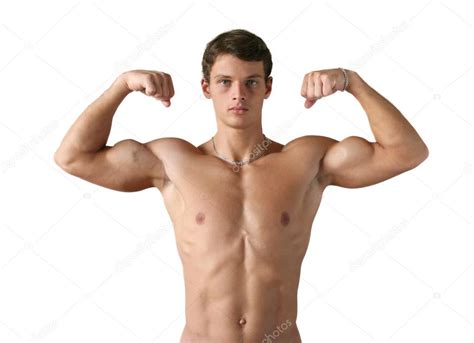 Muscular Man Flexing His Biceps Stock Photo By Wrangel 13568205