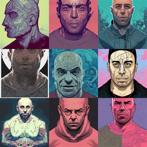 A Study Of Cell Shaded Portrait Of Joe Rogan Concept Stable Diffusion