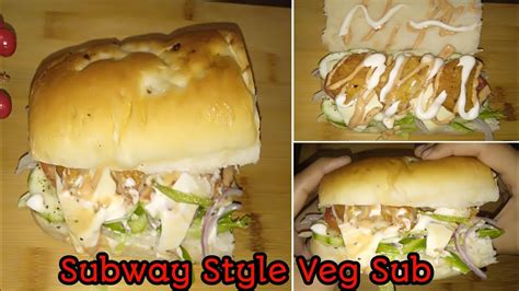 Subway Style Aloo Tikki Sandwich How To Make Subway Sandwich At Home