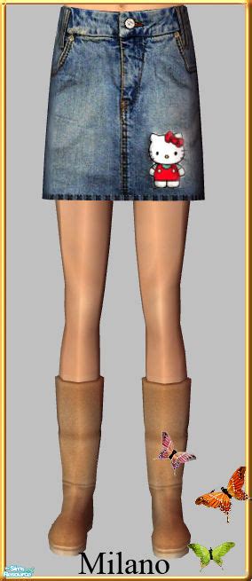 The Sims Resource Denim Skirt With Uug Boots 4