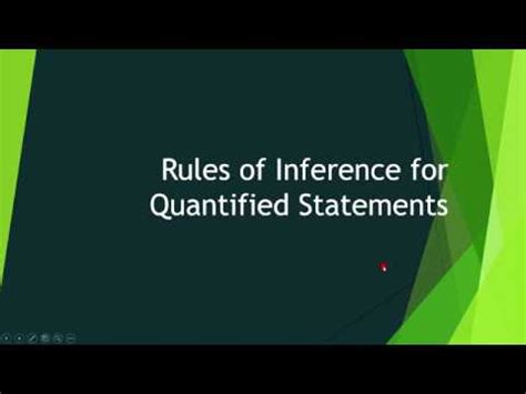 Rules Of Inference For Quantified Statements Youtube