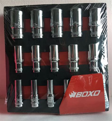 BOXO TOOLS 15 PC 3 8 SEMI DEEP SOCKET SET 6 POINT 7mm 21mm BX563