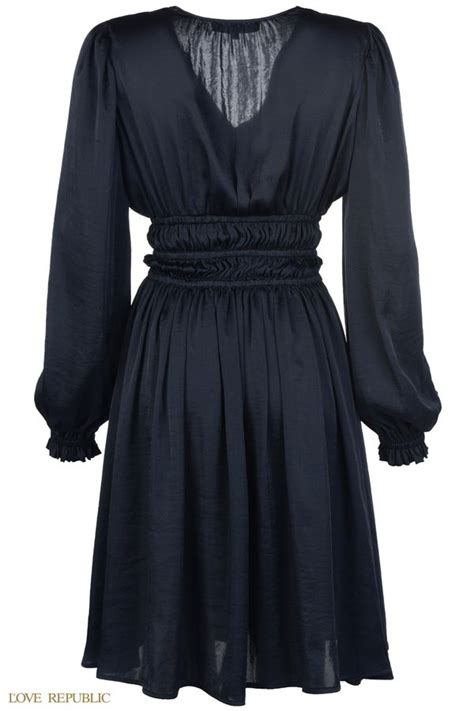 Струящееся платье миди с плиссировкой на талии 1152043532-13 - купить в ...