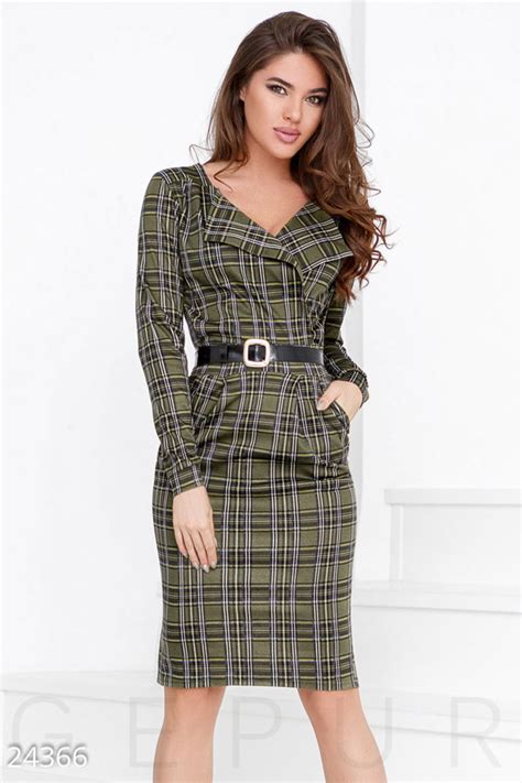 Трикотажное платье-шотландка (арт. ) ♡ интернет-магазин Gepur