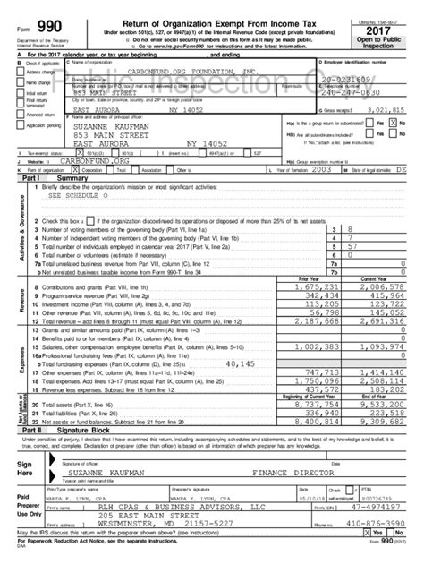 Fillable Online Instructions For Form Return Of Organization