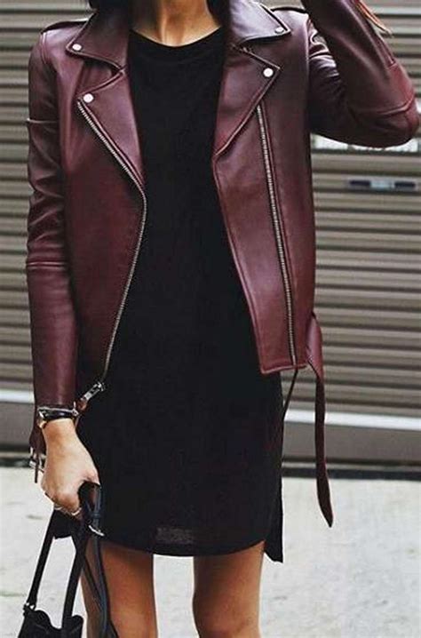 100 Badass Leather Clothes For Women • Dressfitme Fashion Burgundy