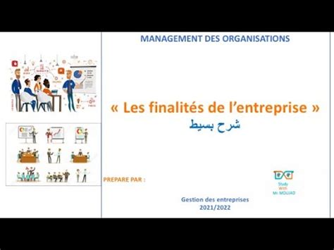 Management des organisations Les finalités de l entreprise OFPPT