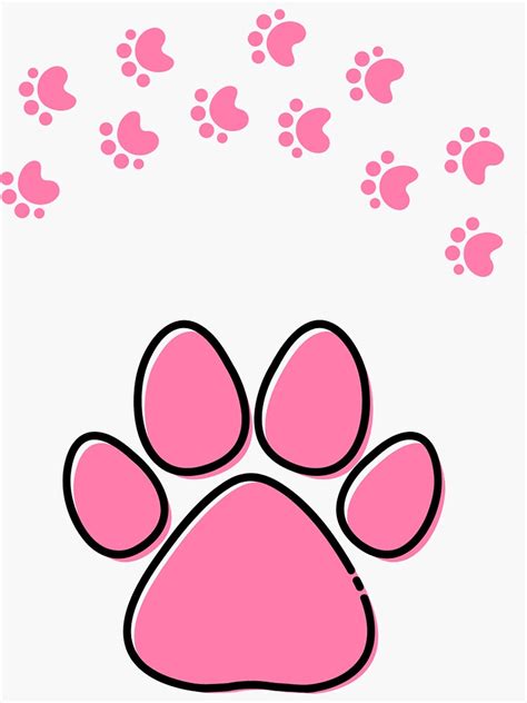 Pink Paw Print Sticker Pack Sticker For Sale By Menapatell Redbubble