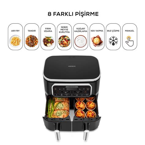 Karaca Air Pro Cook Duo Tandır XXXL 8 Litre Airfryer Black Silver 8