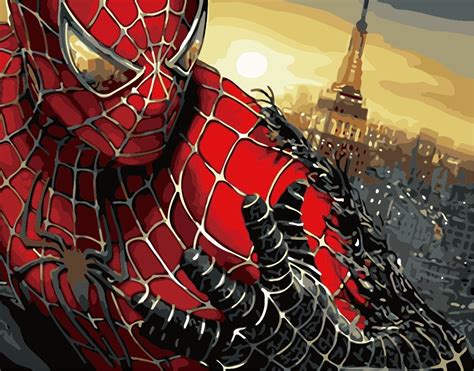 Malowanie Po Numerach 40X50 Cm Spiderman Rama Nerd Hunters