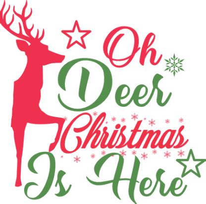 Oh Deer Christmas Is Here Holiday Free Svg File Svg Heart