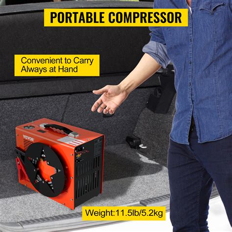 Vevor Pcp Air Compressor Auto Stop Powered By Dc 12v Car Or Home Ac 110v220v 4500psi30mpa