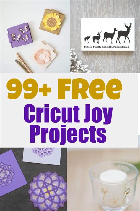 99 Free Cricut Joy Projects with Templates