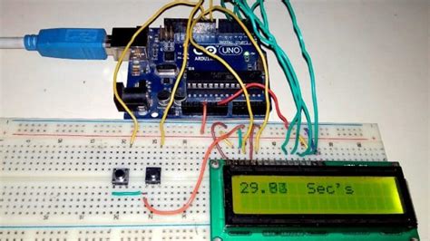 Stopwatch Using Arduino LCD Start Stop Reset Button