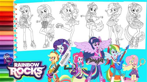 My Little Pony Equestria Girls Coloring Pages Rainbow Rocks