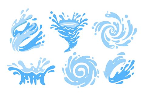 Collection Of Splashes And Vortices Of Water 13215801 Vector Art At