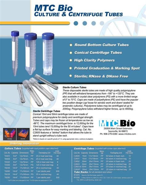 Benchmark Mtcbio Ml Culture Tube Ml