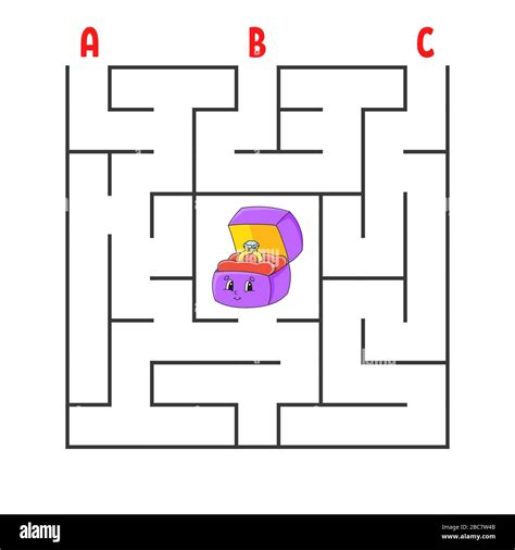 Quadratisches Labyrinth Spiel für Kinder Puzzle für Kinder Ringbox