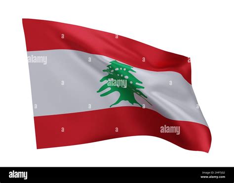 3d Drapeau Dillustration Du Liban Drapeau Haute Résolution De La