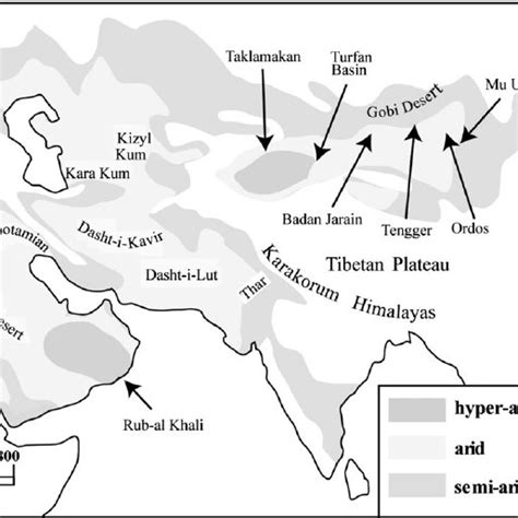 The arid and semi-arid regions of Asia. (Source: the author ...